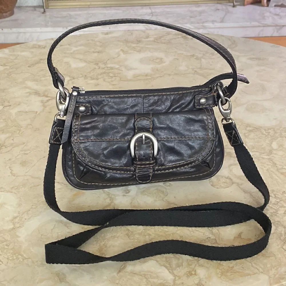 Fossil Mini Leather Handbag w/ detachable Shoulder Strap